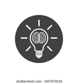 Brain illustration vector icon Logo of idea,think design template
