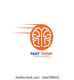 Brain illustration vector icon Logo design template