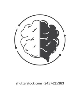 Brain illustration vector icon Template 
