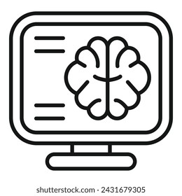 Brain image monitor icon outline vector. Scan mri lab. Body general clinic