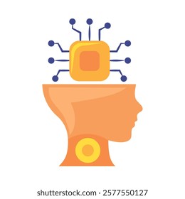 A brain implant with neural interface representing futuristic technology