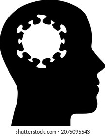 Brain infection icon with flat style. Isolated vector brain infection icon image on a white background.