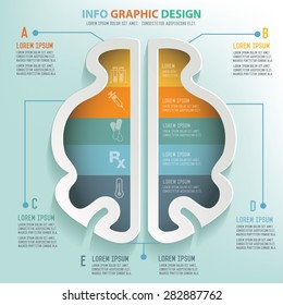 Brain info graphic design, Business concept design. Clean vector.