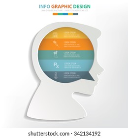 Brain info graphic design. Clean vector