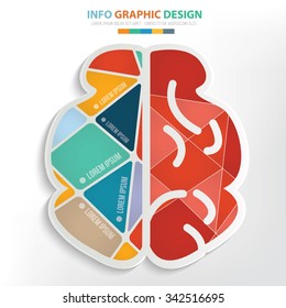 Brain info graphic design. Clean vector