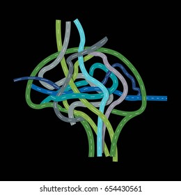 Brain Infographic Template. Intersection