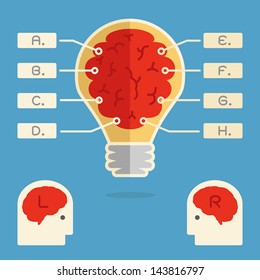 design mínimo de infográficos cerebrais. vetor