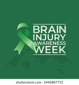 Brain Injury Awareness Week design template. green ribbon vector template. brain injury illustration. vector eps 10. flat design.