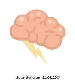 Ideensymbol für Hirninnovationen. Flache Illustration der Idee von Hirninnovationen, Vektorsymbol einzeln auf weißem Hintergrund