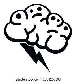 Brain innovation idea icon. Simple illustration of brain innovation idea vector icon for web design isolated on white background