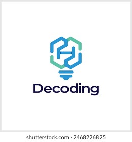 Icono de la idea de la bombilla de conocimiento de la innovación cerebral en el pensamiento de la solución o también podría ser el logotipo de inteligencia artificial