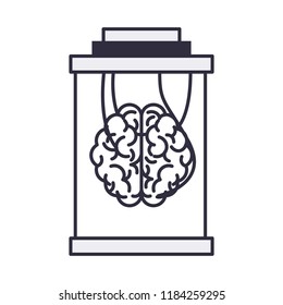 Brain inside flask