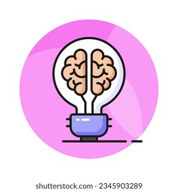 Lámpara de cerebro interior que muestra el pensamiento innovador concepto moderno vector