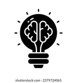 Brain inside lightbulb showing innovative thinking modern concept vector