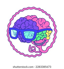 Vector de ilustración de caracteres de inteligencia cerebral