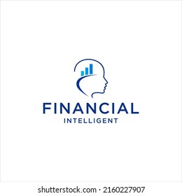 brain intelligent logo, financial solution logotype