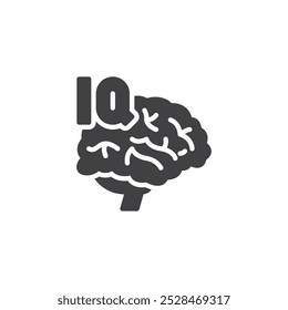 Ícone do vetor do QI cerebral. sinal plano preenchido para conceito móvel e web design. Ícone de glifo de quociente de inteligência. Símbolo, ilustração de logotipo. Gráficos vetoriais