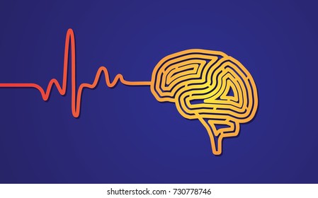 brain isolated on dark blue BG