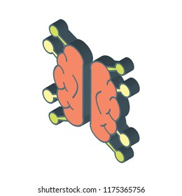 Brain isometric left top view 3D icon