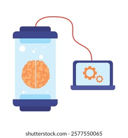 A brain in a jar symbolizing science experiments and neurological studies