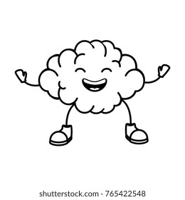 brain kawaii character icon