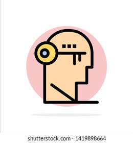 Brain, Key, Lock, Mind, Unlock Abstract Circle Background Flat color Icon