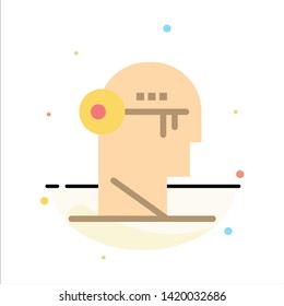 Brain, Key, Lock, Mind, Unlock Abstract Flat Color Icon Template