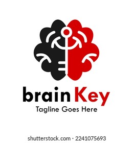 Brain key logo template illustration 