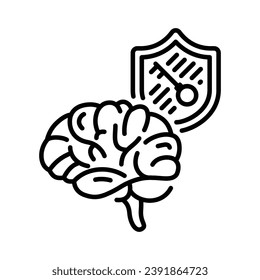 Protector de llaves y cerebro con estilo de línea