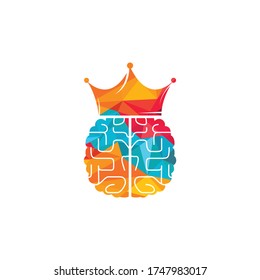 Brain King Logo Vector Design.