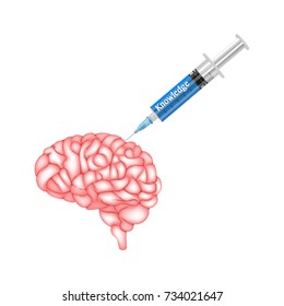 Brain Knowledge Injection Needlemedical Concept On Stock Vector ...