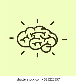 Brain Knowledge Minimalistic Flat Line Outline Stroke Icon Pictogram Symbol