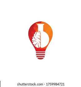 Brain Lab bulb shape concept Logo design.	
