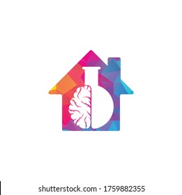 Brain Lab home shape concept Logo design.