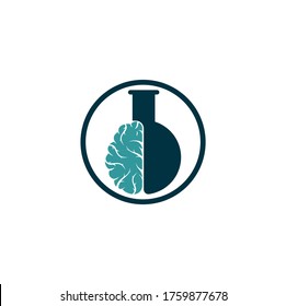 Plantilla de diseño del logotipo del laboratorio de cerebro.