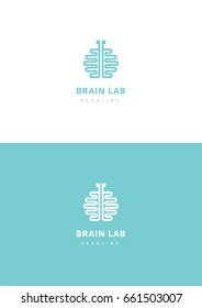 Brain lab logo template.