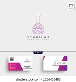 brain laboratory science logo template vector illustration and business card, letterhead, stationery