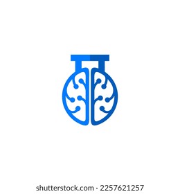 brain laboratory vector logo design