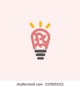 brain lamp intelligent logo lamp vector idea download. simple logos of light bulbs and neurons