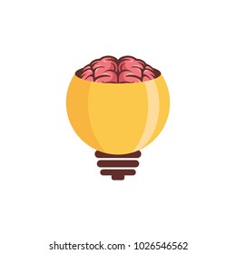 Brain lamp logo design