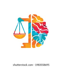 Brain law vector logo design. Smart law firm logo concept.