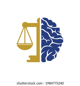 Brain law vector logo design. Smart law firm logo concept.