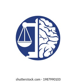 Brain law vector logo design. Smart law firm logo concept.