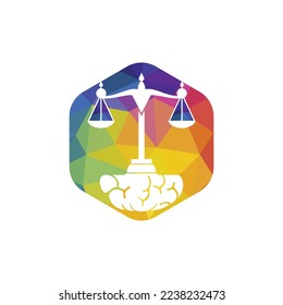 Brain law vector logo design. Smart law firm logo concept.