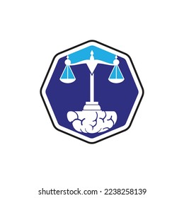 Brain law vector logo design. Smart law firm logo concept.