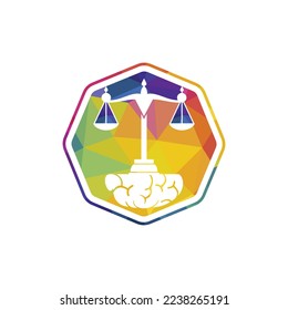 Brain law vector logo design. Smart law firm logo concept.