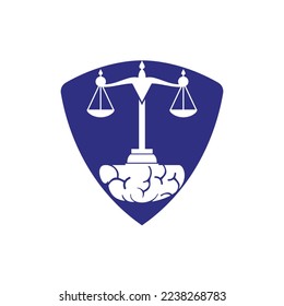Brain law vector logo design. Smart law firm logo concept.