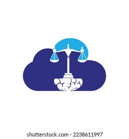 Brain law vector logo design. Smart law firm logo concept.