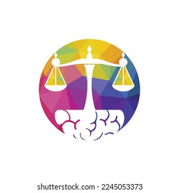 Brain law vector logo design. Smart law firm logo concept.