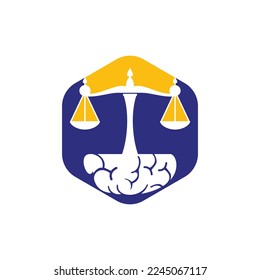 Brain law vector logo design. Smart law firm logo concept.